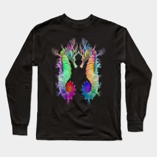Colorful Rainbow Ocean Seahorse Design Long Sleeve T-Shirt